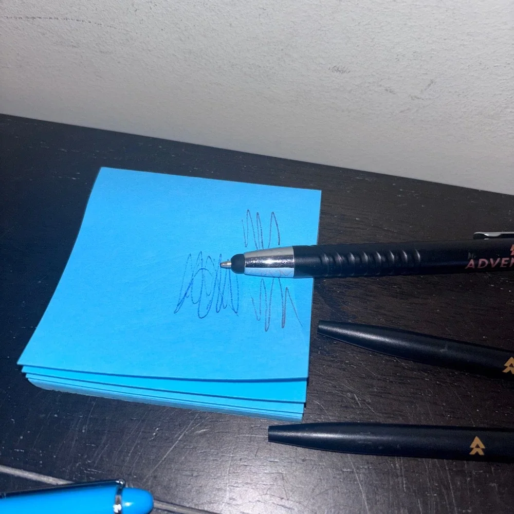 Adventure Credit Union‎ | Two Black, One Blue Ballpoint Pens | Lot of 3 | Works